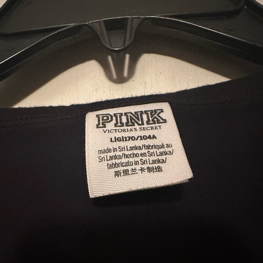 PINK Victoria's Secret Black V-Neck Sweatshirt - Picture 3 of 3